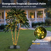 Lucktree Pre-Lit Artificial Christmas Tree, 4/5/6 FT Triple Coconut Plam Trees with Metal Base