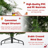 Lucktree 9 FT Pre-Lit Pencil Christmas Tree, Artificial Snow Flocked Hinged Fake Slim Xmas Tree with 470 Warm-White LED Lights