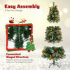 Lucktree 5ft Pre-Lit Artificial Christmas Tree, Hinged Xmas Tree with 453 PVC & Pine Needles