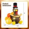 Lucktree 5 FT Thanksgiving Inflatable Turkey with Pumpkin, Blow up Decoration with LED Lights
