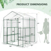 Lucktree Walk-in Greenhouse w/ 3 Tiers 4 Shelves, 4 Ground Stakes & Ropes, PVC Cover