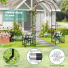 Lucktree Garden Arch Trellis with Planters, 86'' Metal Arbor Pergola for Climbing Plants Rose Clematis Vines