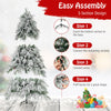 Lucktree 6ft Pre-Lit Snow Flocked Christmas Tree, Artificial Hinged Full Xmas Tree with 519 PVC & Pine Needles