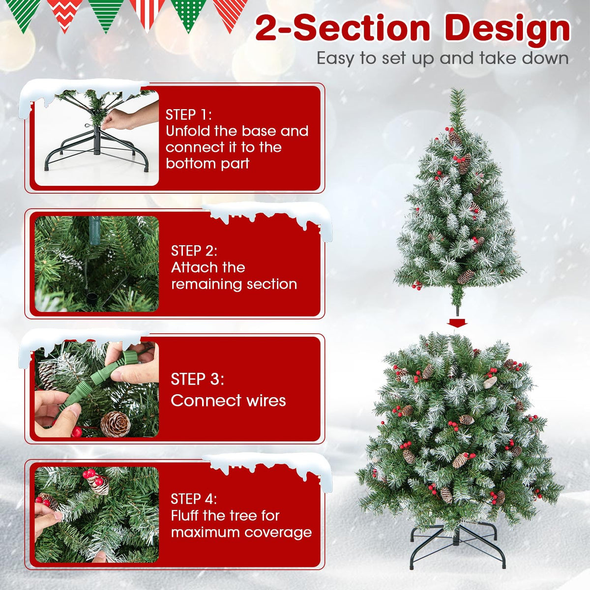 5ft Pre-Lit Christmas Tree - Lucktree