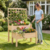 Lucktree 2-Tier Raised Garden Bed with Trellis for Climbing Plants