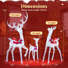 Lucktree 3-Piece Christmas Lighted Iridescent Reindeer Family Set with 215 Cold White LED Lights and Ground Stakes