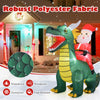 Lucktree 6.7 FT Inflatable Christmas Santa Claus Riding Dinosaur Decoration with Lights Stakes