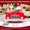 Lucktree 7.7 FT Long Lighted Xmas Inflatable Santa Claus & Reindeer Driving Red Car Gift Boxes