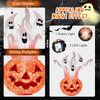 Lucktree 6 FT Inflatable Halloween 3 White Ghosts with Pumpkin, Blow-up Yard Decoration with Built-in LED Lights & Rotating Lamp
