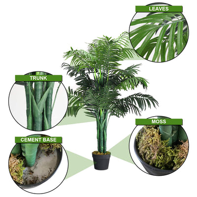 Lucktree 3.5 Feet Tall Potted Artificial Palm Tree for Indoor Outdoor