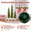 Lucktree 3' 4' 5' Pre-Lit Artificial Christmas Tree Set of 3, Slim Pencil Potted Xmas Tree with 423 Branch Tips, 230 Warm White LED Lights