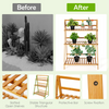 Lucktree 3 Tier Folding Storage Shelf, Bamboo Ladder Plant Stand