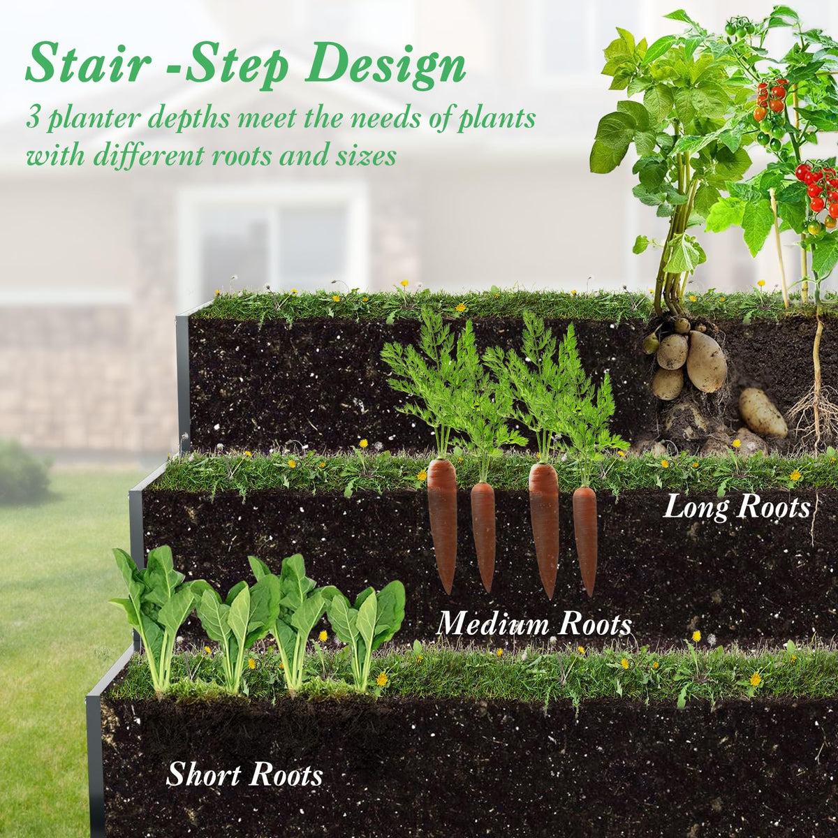Lucktree 3 Tier Raised Garden Bed