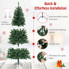 Lucktree 6ft Pre-Lit Christmas Tree, Artificial Hinged Xmas Tree with 200 Warm White LED Lights