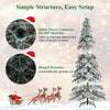 Lucktree 9 FT Pre-Lit Snow Flocked Drooping Christmas Tree with Quick Power Connectors