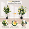 Lucktree 35.5" Artificial Camellia Tree Faux Floral Plant Blooming Tree in Cement Pot