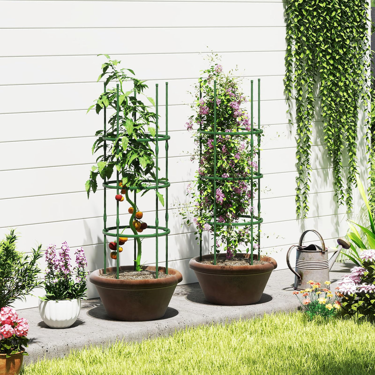 Lucktree 2 in 1 Round Trellis for Climbing Flower Vegetable Fruit