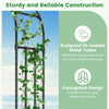 Lucktree Garden Arch Trellis, 60''W x 95''H Metal Arbor with Corrugated PE-Coated Steel Tubes for Climbing Plants Roses Ivy