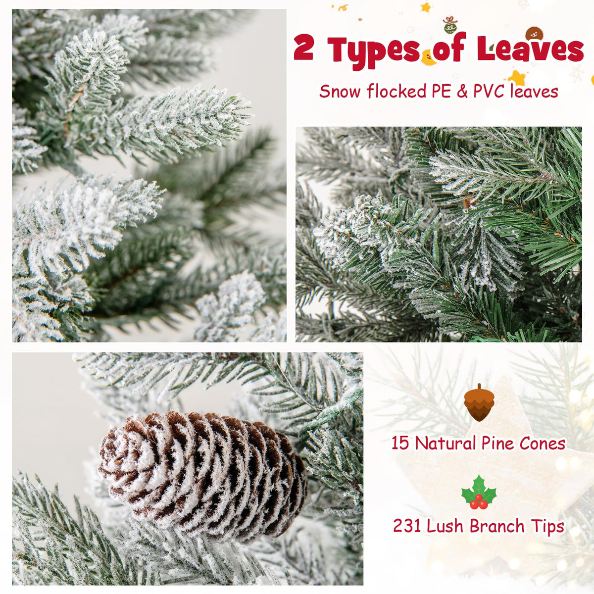 Lucktree 4 FT Pre-lit Entrance Christmas Tree with 231 Branch Tips and 100 LED Lights
