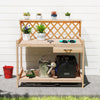 Lucktree Wood Potting Table with 3 Tier Shelves