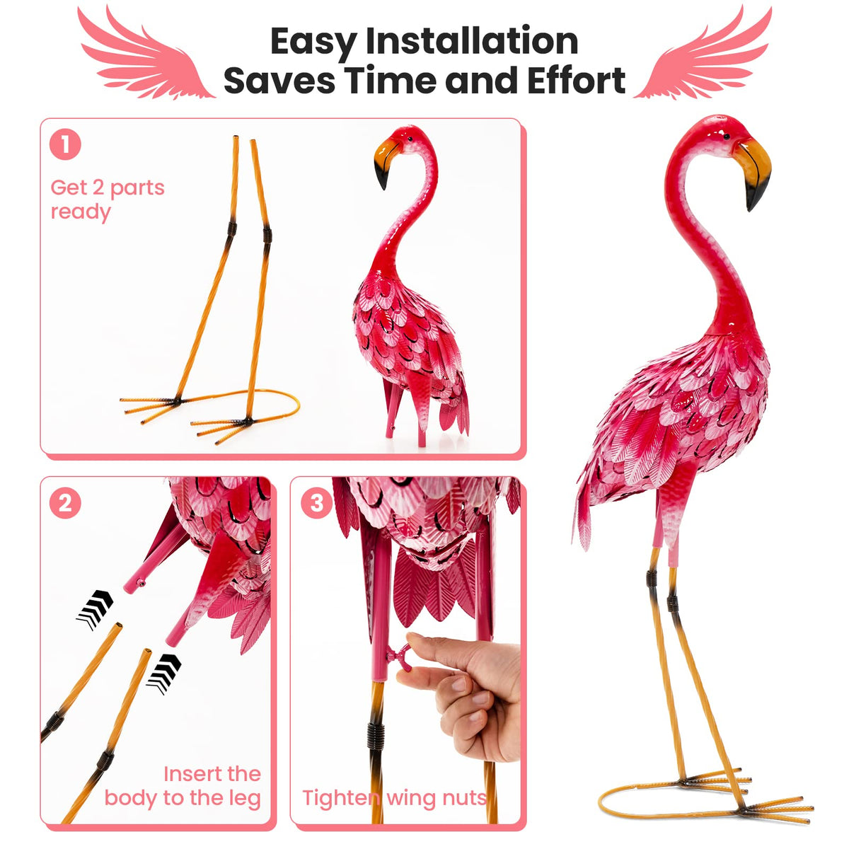 Lucktree Flamingo Garden Statues Set of 2