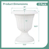 Lucktree 18" Tall Urn Plastic Flower Pots with Pedestal Base & Pre-Marked Drain Hole