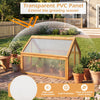 Ginatex Wood Cold Frame Greenhouse Portable Raised Flower Planter Protection with Transparent Openable Roof