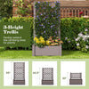 Lucktree Raised Garden Bed with Trellis 59”, Self-Watering Planter Box with Water Level Indicator & Removable Space Dividers