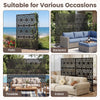 Lucktree 72''H x 48''W Freestanding Metal Privacy Screen with Stable Legs