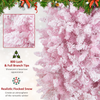 Lucktree 7ft Pre-Lit Pencil Christmas Tree, Snow Flocked Artificial Slim Tree with 800 Branch Tips - LucktreeUS