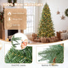 7/7.5/8 ft Pre-Lit Christmas Tree, 925 Hinged Tips with Pine Cones