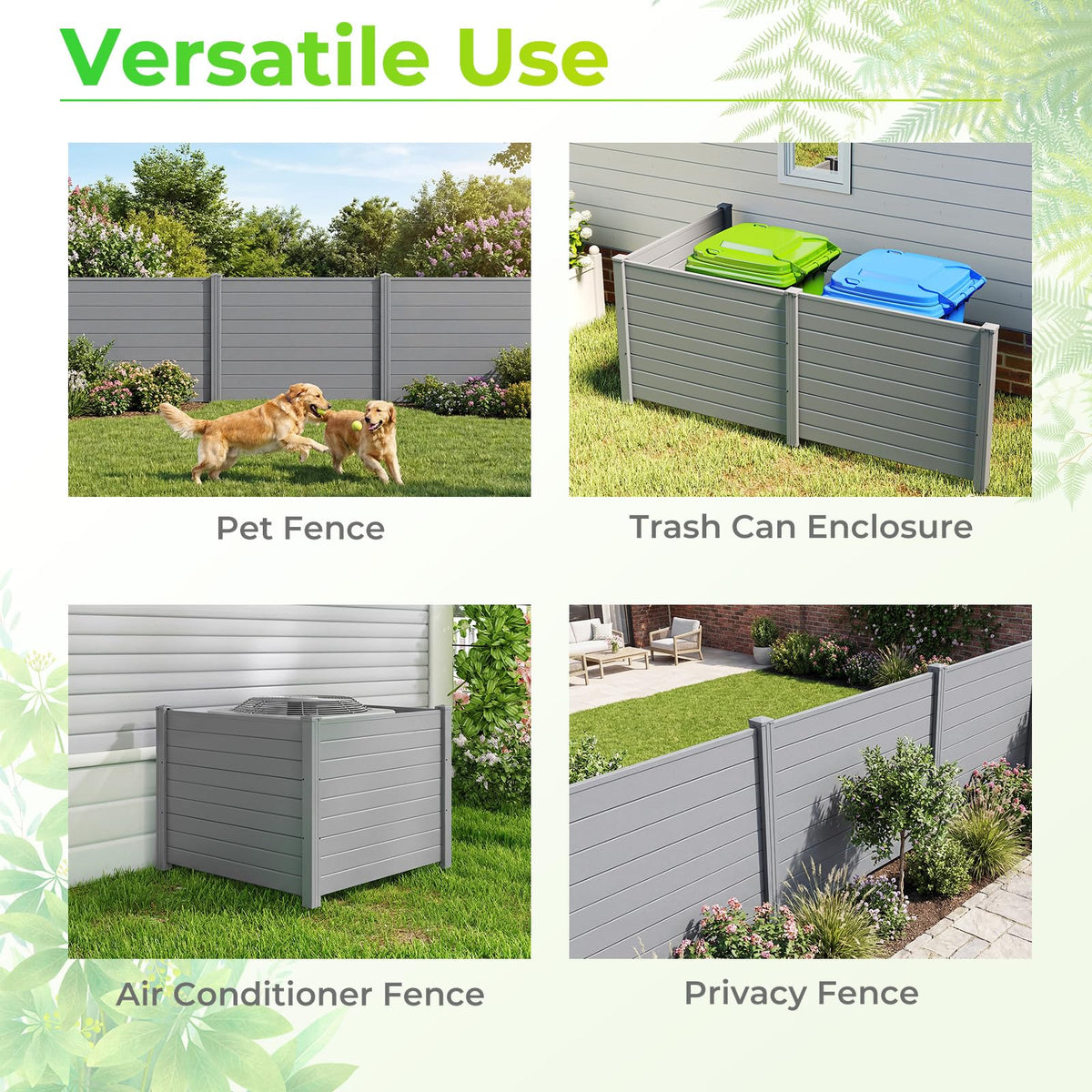 Lucktree No-Dig Air Conditioner Fence with Metal Stakes 48''W x 36''H