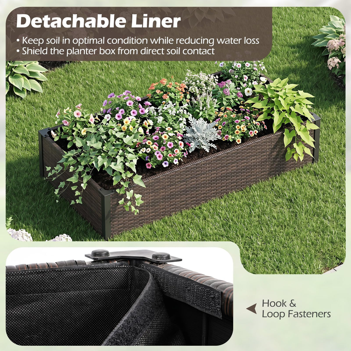 Lucktree Raised Garden Bed for Vegetables Flowers Herbs