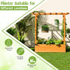 Lucktree Raised Garden Bed with Trellis, Wood Planter Box with Roof & Side Trellis, Drain Holes