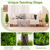 Lucktree 3ft Artificial Cedar Teardrop Shaped Topiary Tree, 2 Pack Faux Potted Plants with Plastic Nursery Pot