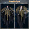 Lucktree 8.2 FT Halloween Standing Witch, Poseable Halloween Animatronic Prop with Light up Eyes