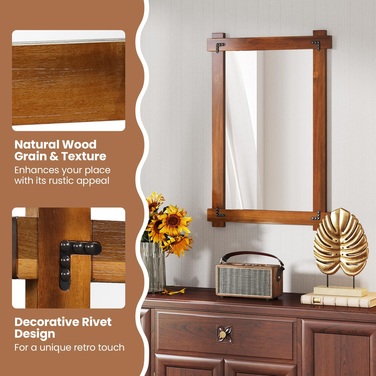 Lucktree Wood Framed Mirror
