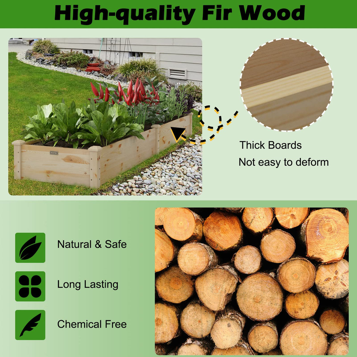 Lucktree Wooden Raised Garden Bed