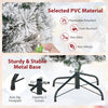 Lucktree Pre-Lit Snow Flocked Pencil Christmas Tree for Home Office Holiday Decor