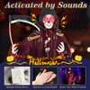 Lucktree 8 Ft Halloween Animatronics, Sound & Touch Activated Grim Reaper with Sickle, Glowing LED Eyes & Scary Voices