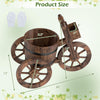 Lucktree Wooden Wagon Planter with Wheels for Patio Backyard Balcony