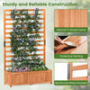Wooden Raised Garden Bed 59 Inch Tall Elevated Planter Box with Vertical Trellis