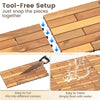 Lucktree 24" x 12" Acacia Wood Deck Tiles with Drainage Base