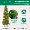 Lucktree 6ft / 7ft Pre-Lit Pencil Christmas Tree, Hinged Artificial Slim Tree with 648 PVC PE Branch Tips - LucktreeUS