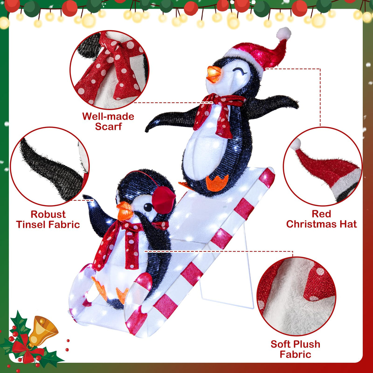 Lucktree Lighted Christmas Decoration Penguins