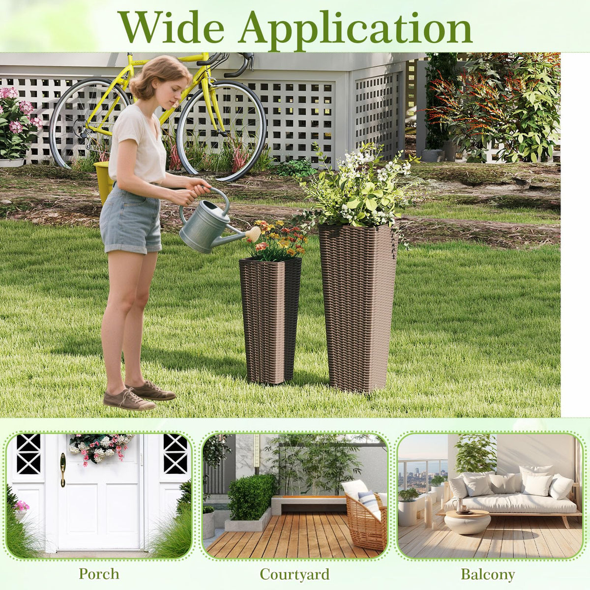 Lucktree Set of 2 Planters for Outdoor Plants