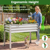 Lucktree 44" x 22" x 32" Metal Large Elevated Planter Box for Vegetable Flower Fruit Herb (1/2)