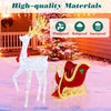Lucktree Lighted Christmas Reindeer & Sleigh Set, Light-up Xmas Decorations with 462 LED Lights