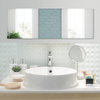 Lucktree Full Length Mirror Wall Mounted , 43 x 15 Inch Rectangle Frameless Mirror w/Beveled Edge, Wall Dressing Mirror