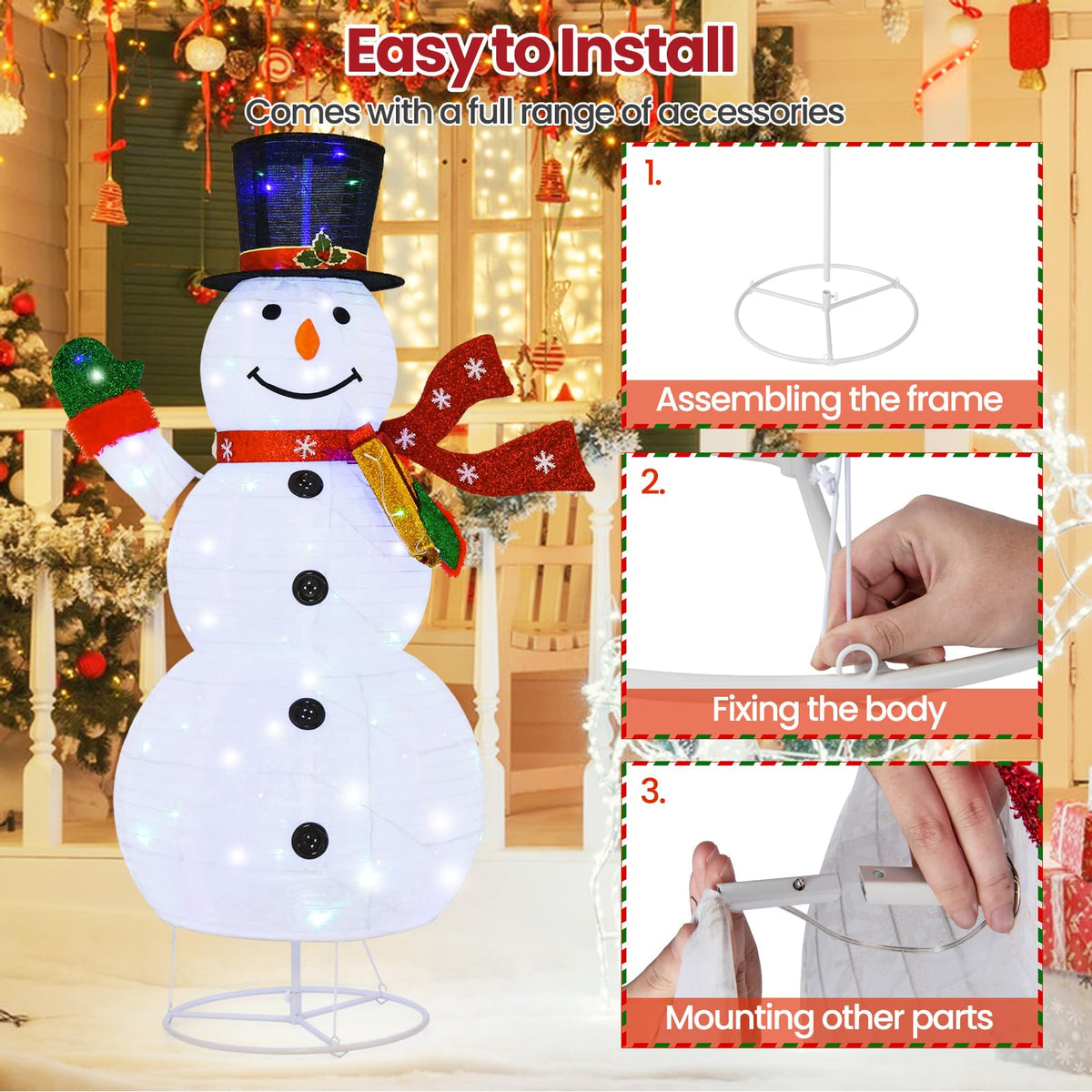 Lucktree 6 FT Lighted Christmas Snowman